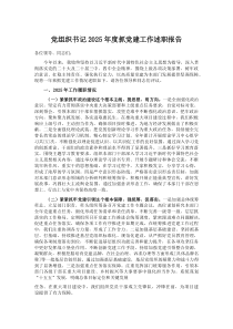 党组织书记2025年度抓党建工作述职报告(参考)