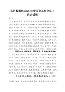 在区数据局2026年度务虚工作会议上的讲话稿(参考)
