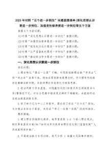(参考)2025对照“五个进一步到位”问题查摆清单及整改工作台账（对照“深化思想认识要进一步到位”）