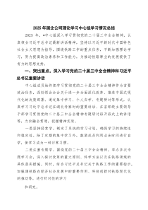(参考)2025年国企公司理论学习中心组学习情况总结（精选模板）