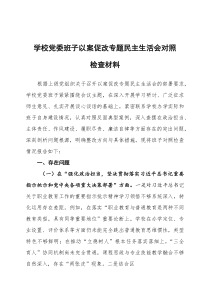 (参考)学校党委班子以案促改专题民主生活会对照检查材料