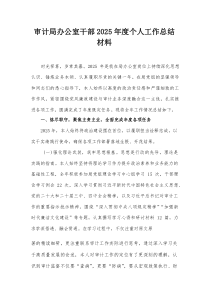 (参考)审计局办公室干部2025年度个人工作总结材料