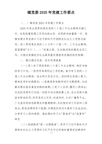 镇党委2025年党建工作要点