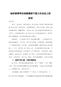 (参考)组织部领导在送新提拔干部上任会议上的讲话