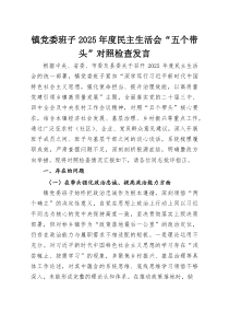 (参考)镇党委班子2025年度民主生活会“五个带头”对照检查发言