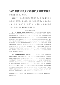 2025年度机关党支部书记党建述职报告(参考)