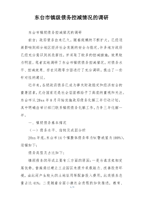 东台市镇级债务控减情况的调研