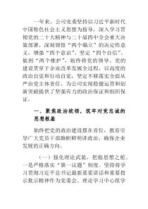 国企党委2025年落实全面从严治党主体责任工作总结(参考)