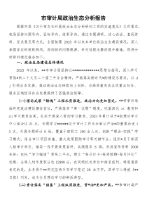 市审计局政治生态分析报告(参考)