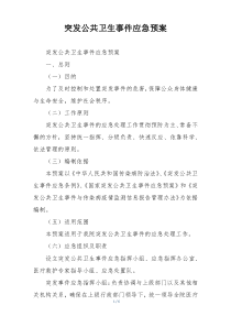突发公共卫生事件应急预案