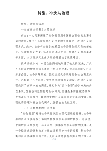 转型、冲突与治理