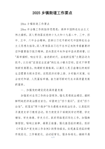 2025乡镇街道工作要点