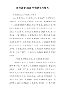 市发改委202X年党建工作要点