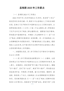 县残联2025年工作要点