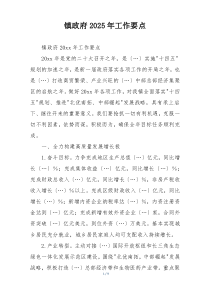 镇政府2025年工作要点