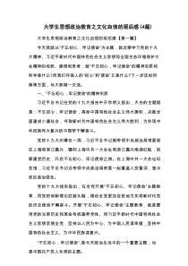 大学生思想政治教育之文化自信的观后感（4篇）