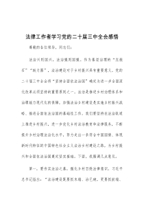 法律工作者学习党的二十届三中全会感悟