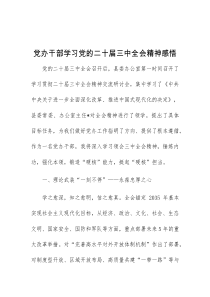 党办干部学习党的二十届三中全会精神感悟