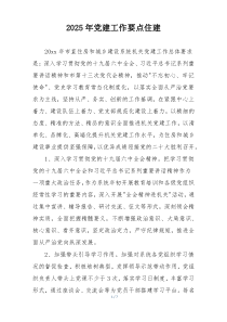 2025年党建工作要点住建