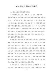 2025年水土保持工作要点