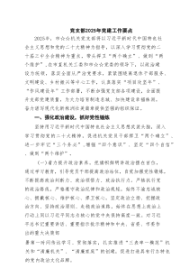 党支部2025年党建工作要点(精选六篇)