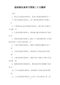 组织部长谈学习贯彻二十大精神