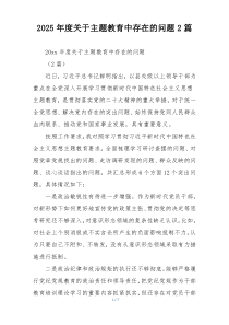 2025年度关于主题教育中存在的问题2篇