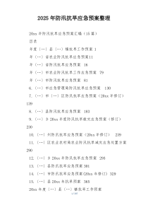 2025年防汛抗旱应急预案整理