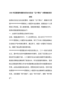 (整理)2025年区委宣传部部长民主生活会“五个带头”对照检查发言材料