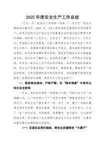 (整理)2025年度安全生产工作总结