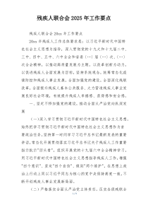 残疾人联合会2025年工作要点