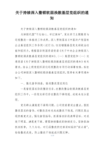 关于持续深入整顿软弱涣散基层党组织的通知