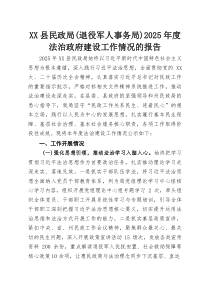 (整理)XX县民政局（退役军人事务局）2025年度法治政府建设工作情况的报告