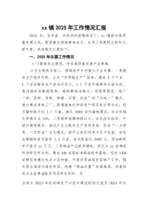 (整理)XX镇2025年工作情况汇报