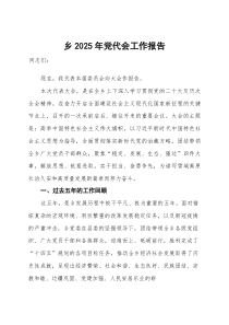 (整理)乡镇2025年党代会工作报告