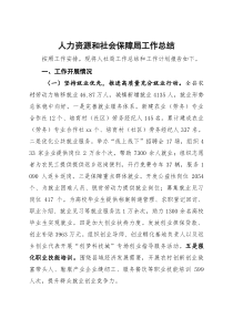 (整理)人社局工作总结