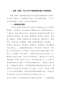 (整理)党委（党组）书记2025年度抓基层党建工作述职报告范文