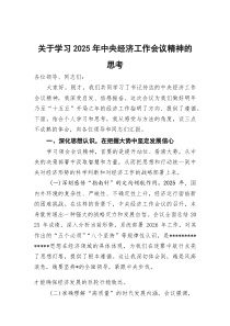 (整理)关于学习2025年中央经济工作会议精神的思考