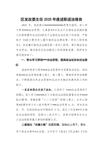 (整理)区发改委主任2025年度述职述法报告