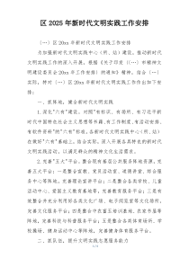 区2025年新时代文明实践工作安排
