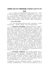 (整理)县两新工委2025年度抓党建工作总结与2026年工作思路