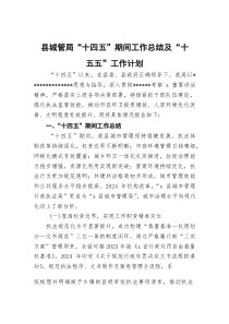 (整理)县城管局“十四五”期间工作总结及“十五五”工作计划