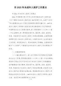 市2025年未成年人保护工作要点