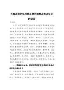 (整理)在县政府系统巡察反馈问题整改推进会上的讲话