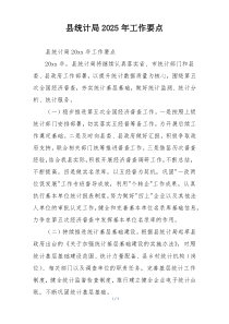 县统计局2025年工作要点
