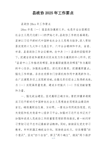 县政协2025年工作要点