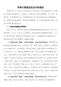 (整理)市审计局政治生态分析报告