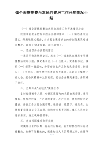镇全面摸排整治农民自建房工作开展情况小结