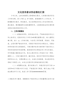 (整理)文化宣传意识形态情况汇报