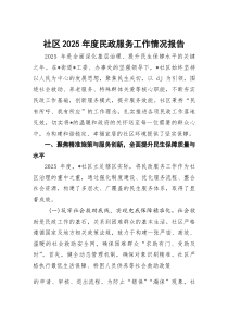 (整理)社区2025年度民政服务工作情况报告